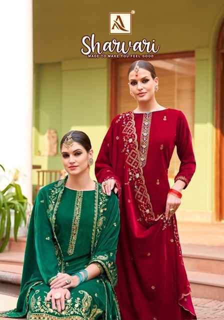 Alok Suit Sharvari Velvet Wholesale Dress Material ( 4 pcs Catalogue )