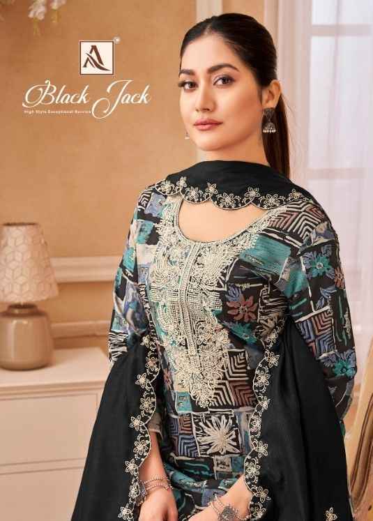 Alok Suits Black Jack Salwar Kameez At Wholesale Price ( 6 pcs Catalogue )