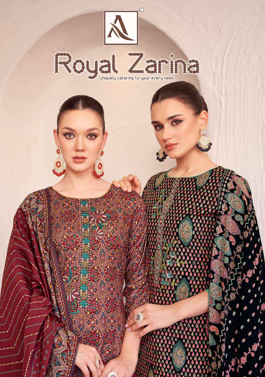 ALOK SUITS ROYAL ZARINA WHOLESALE VISCOSE RAYON DRESS MATERIAL( 6 PCS CATALOGUE )