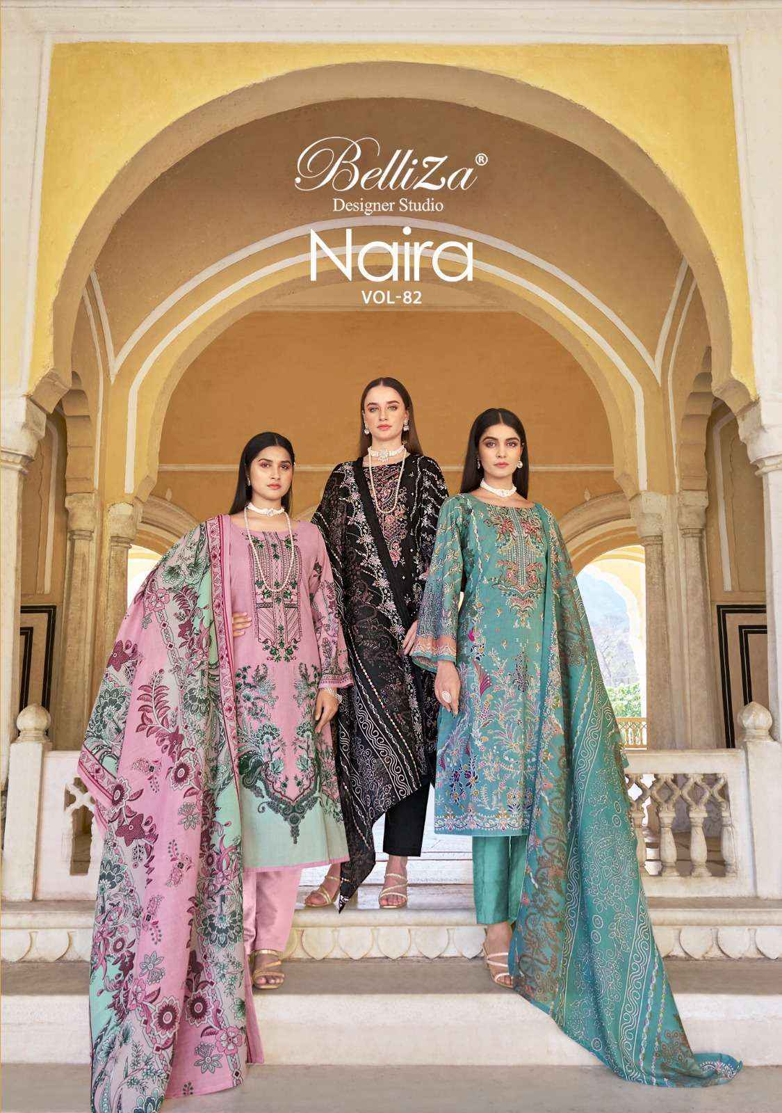 Belliza Designer Naira Vol-82 Cotton Dress Material ( 8 pcs Catalogeue )