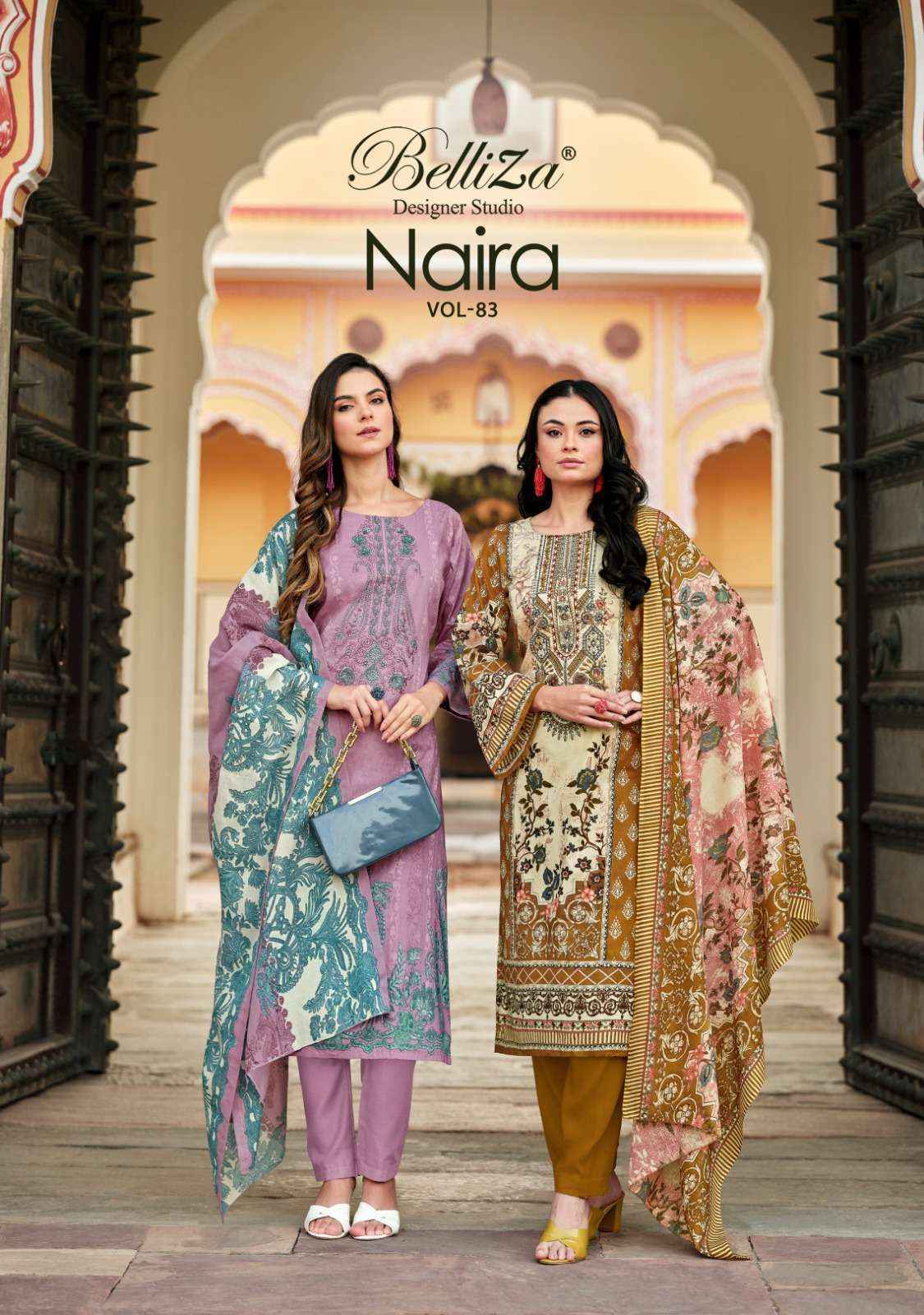 Belliza Designer Naira Vol 83 Wholesale Cotton Dress Material ( 8 Pcs Catalogue )