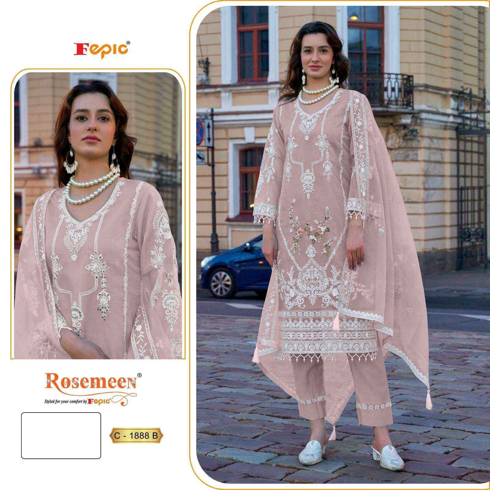 Fepic Rosemeen C 1888 Organza Dress Material Wholesale Price ( 4 Pcs Catalog )