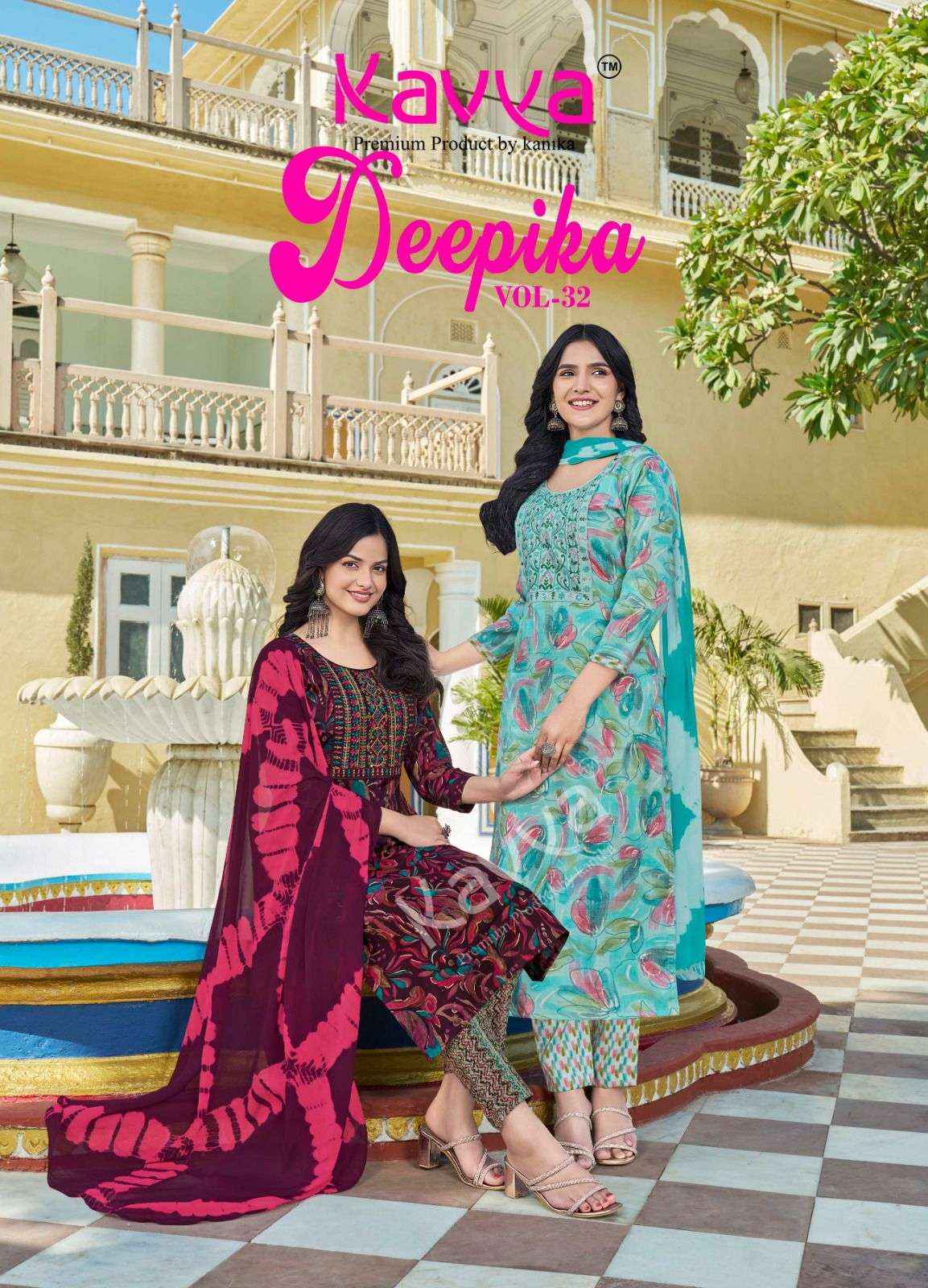 Kavya Deepika Vol 32 Wholesale Readymade Suits ( 10 Pcs Catalogue )