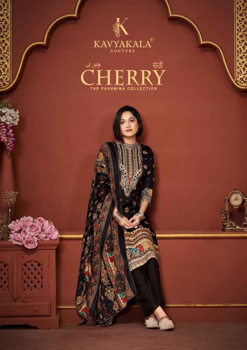 Kavyakala Cherry Pashmina Wholesale Dress Material ( 6 pcs Catalogue )