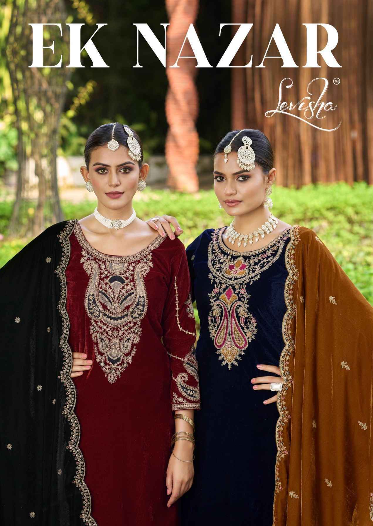 Levisha Ek Nazar Velvet Wholesale Ladies Dress Material ( 6 Pcs Catalogue )