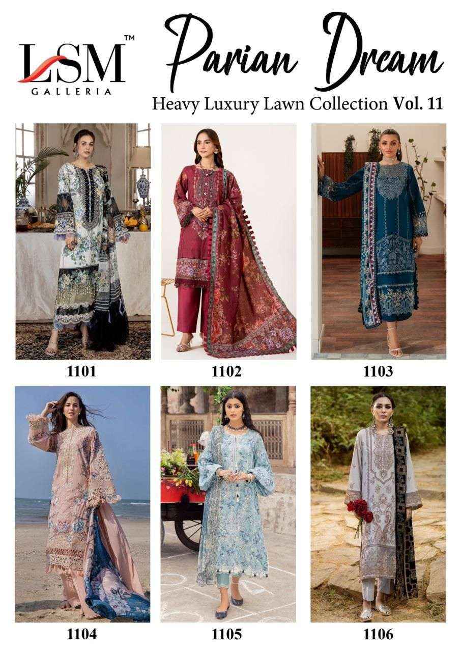 Lsm Galleria Parian Dream Vol-11 Lawn Cotton Pakistani Salwar Kameez ( 6 Pcs Catalogue )