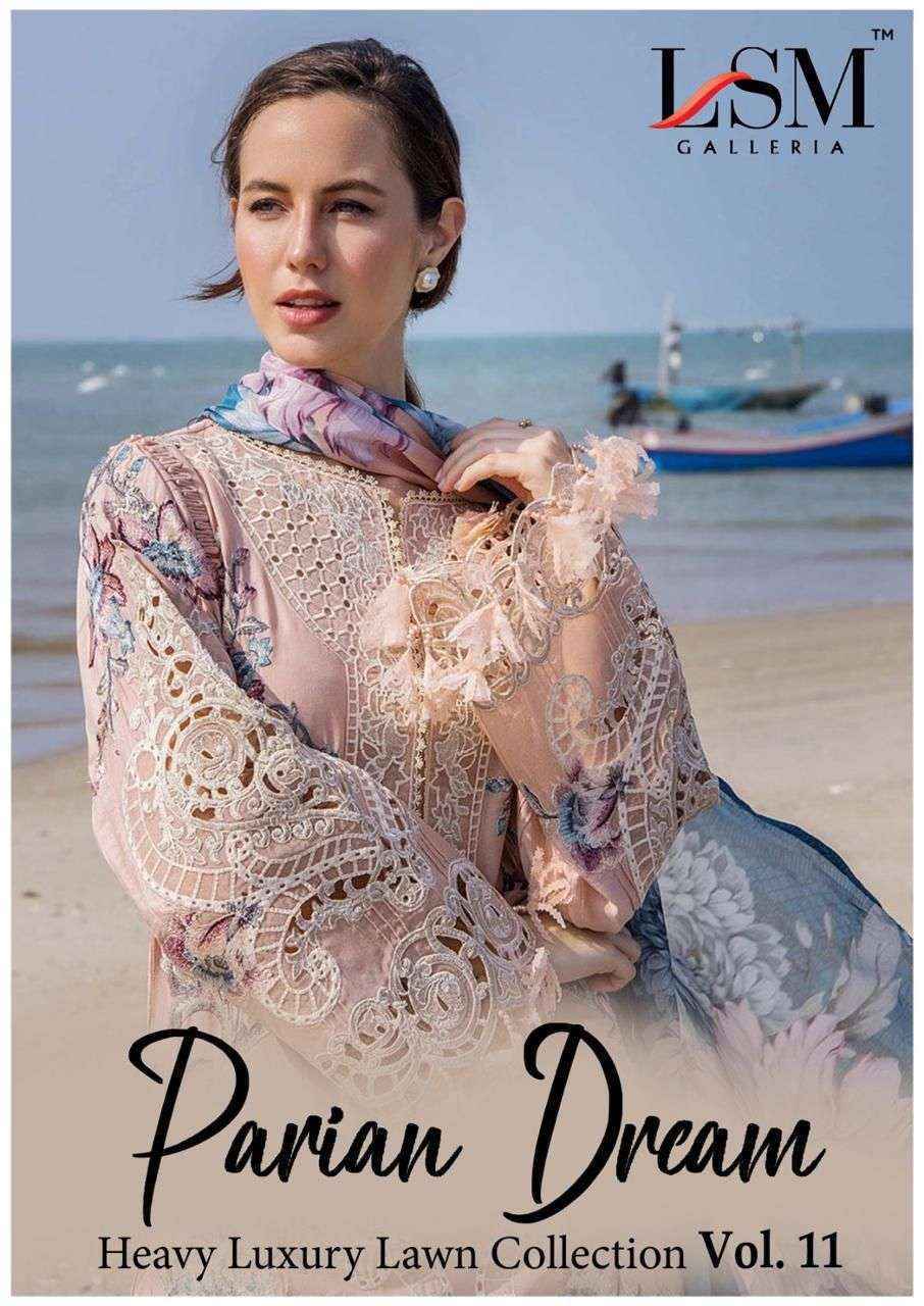 LSM Galleria Parian Dream Vol 11 Wholesale Lawn Dress Material ( 6 pcs Catalogue )