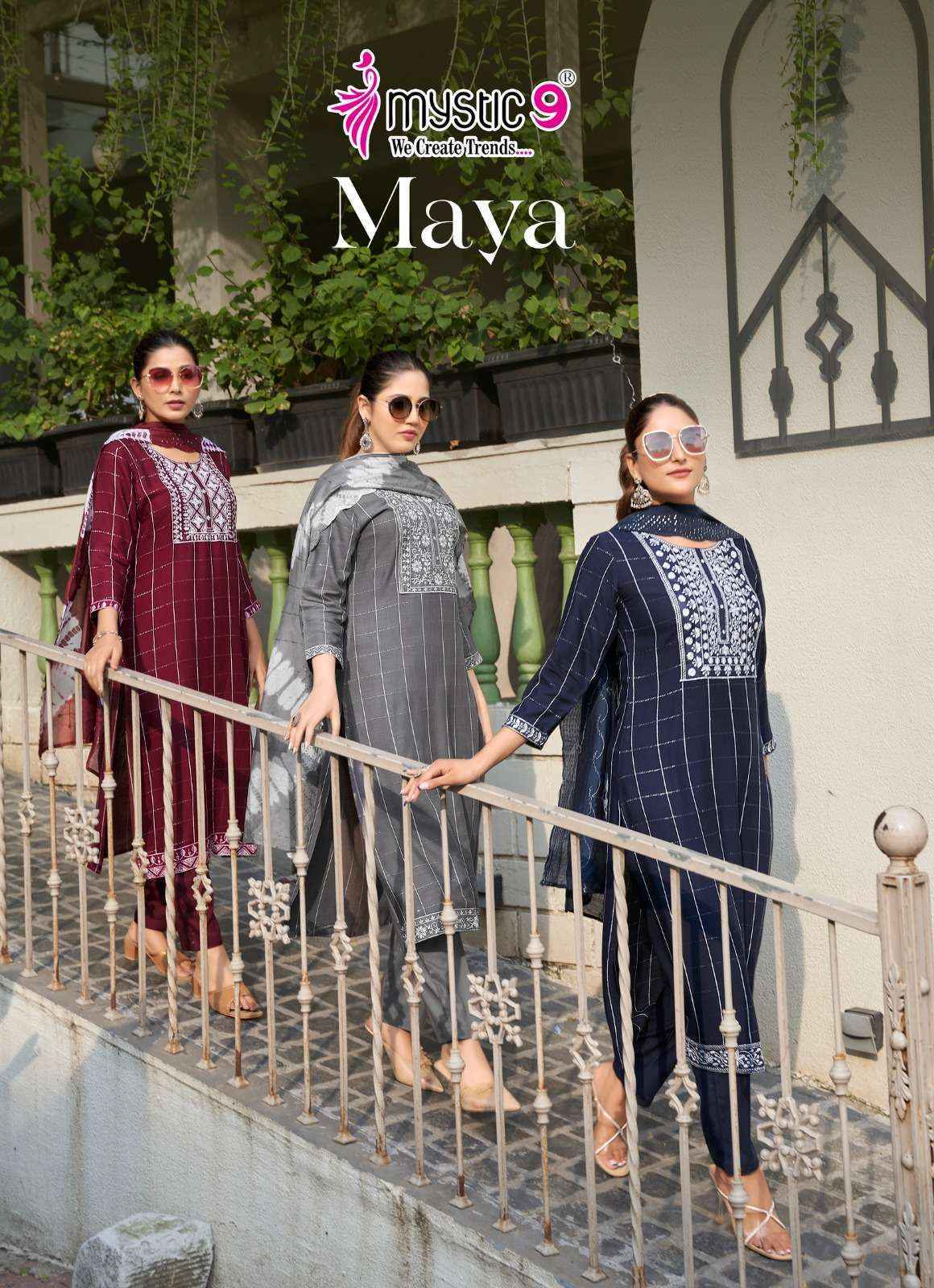 Mystic 9 Maya Vol 1 Rayon Kurti Combo Wholesale Price ( 8 Pcs Catalog )