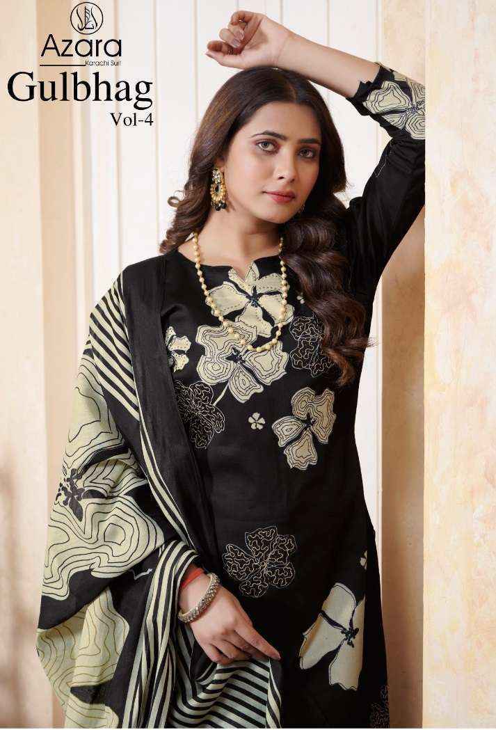 Radhika Fashion Azara Gulbagh Vol 4 Jam Cotton Dress Material Wholesale Price ( 4 Pcs Catalog )