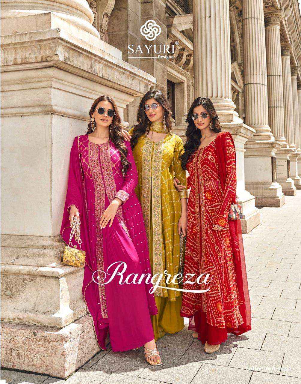 Sayuri Designer Rangreza Wholesale Designer Gawn Suits ( 3 Pcs Catalogue )