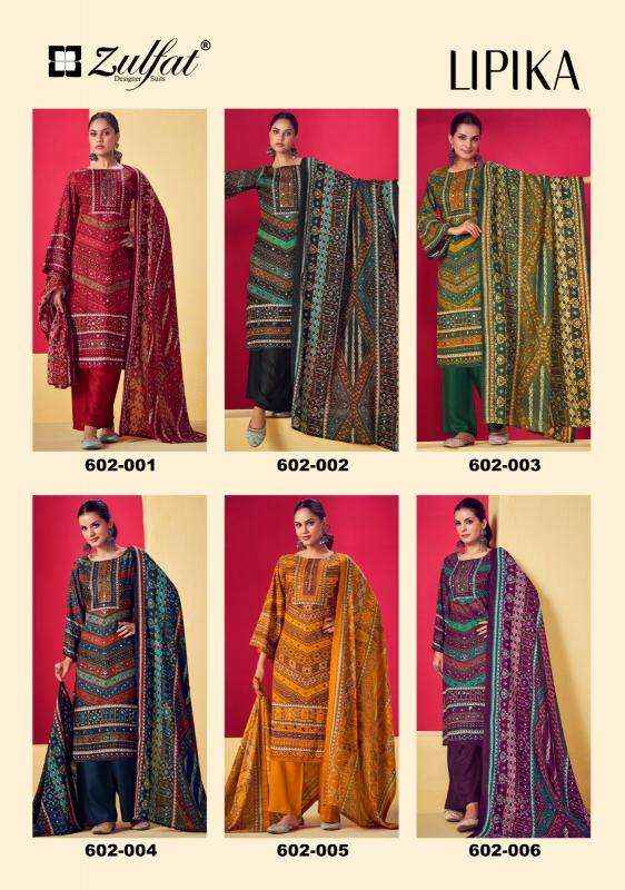 Zulfat Designer Lipika Wholesale Viscose Rayon Ladies Dress Material ( 6 Pcs Catalogue )