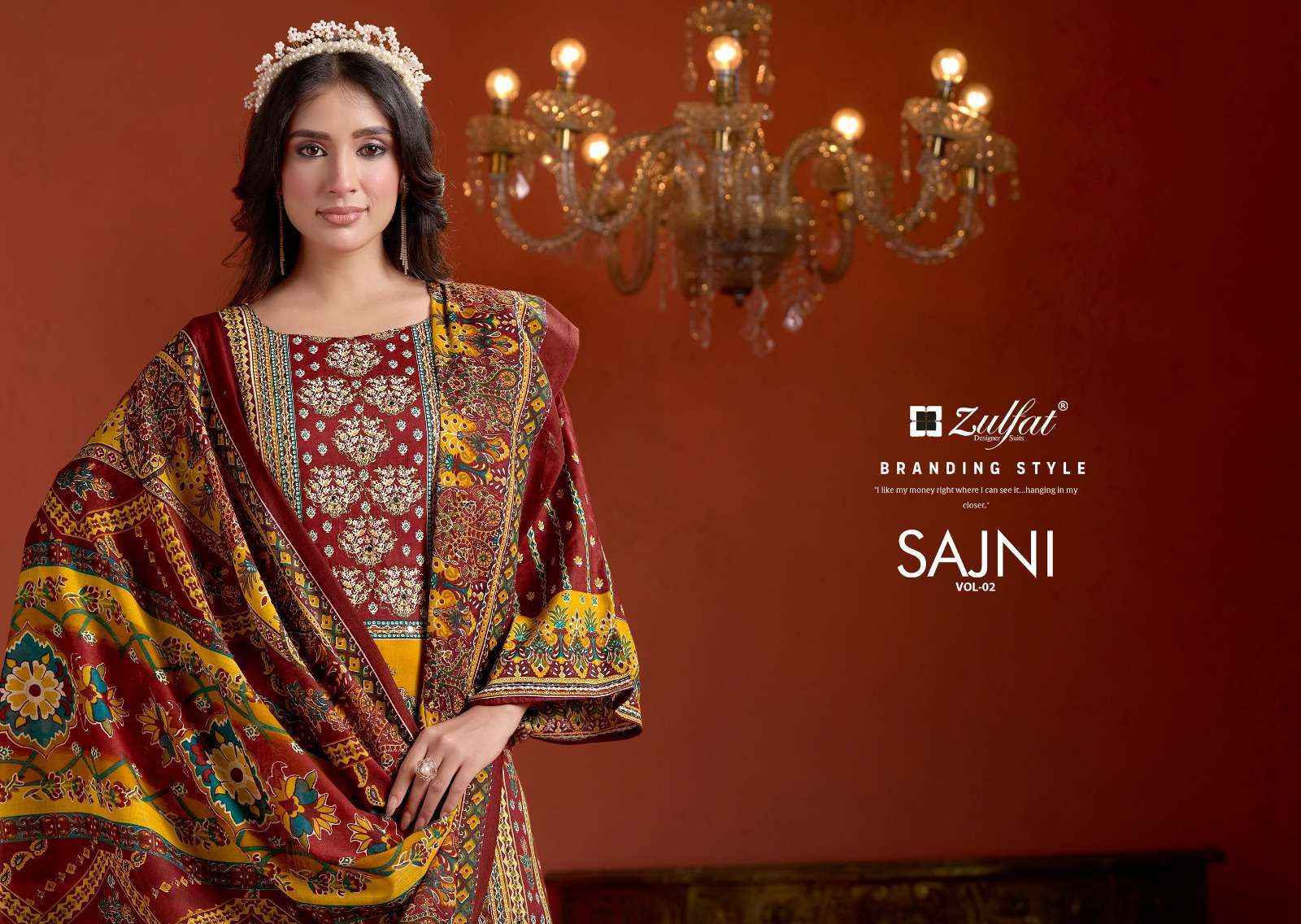 Zulfat Designer Sajni Vol 2 Jam Cotton Dress Materaial wholesale price (6 pcs catalog )