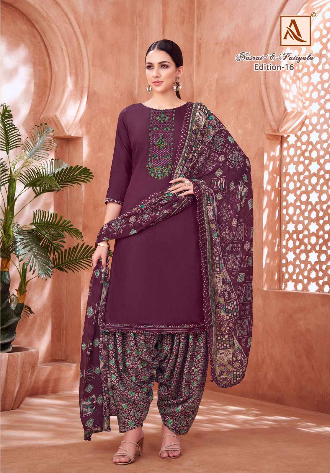 Alok Nusrat E Patiyala Edition 16 Zam Dress Material Wholesale Price ( 8 Pcs Catalog )