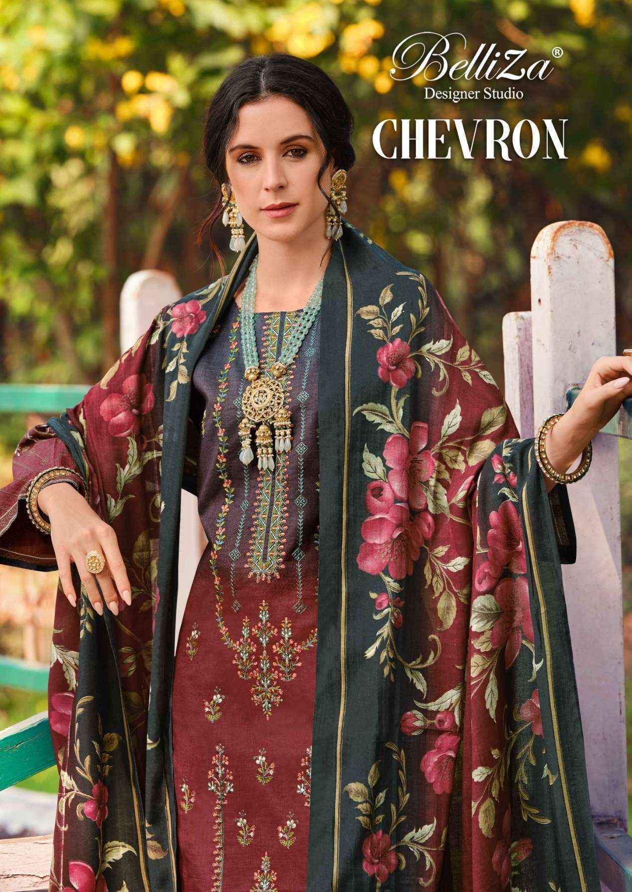 Belliza Designer Chevron Wholesale Cotton Dress Material ( 8 pcs Catalogue )