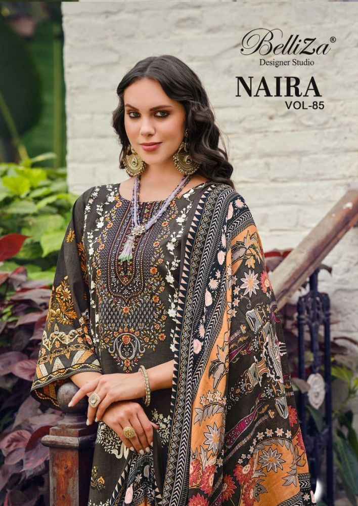 Belliza Designer Naira Vol 85 Wholesale Cotton Digital Printed Dress Material ( 8 Pcs Catalogue )