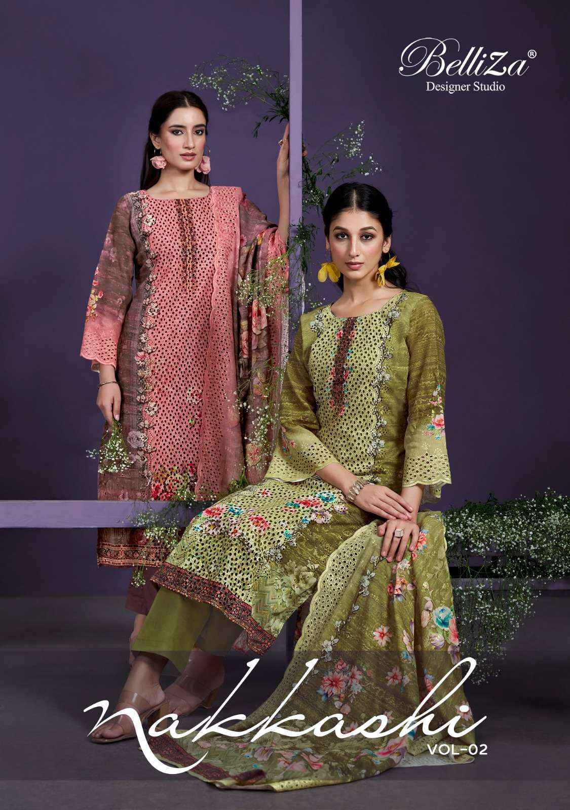 BELLIZA DESIGNER NAKKASHI VOL 2 WHOLESALE COTTON DRESS MATERIAL ( 6 PCS CATALOGUE )