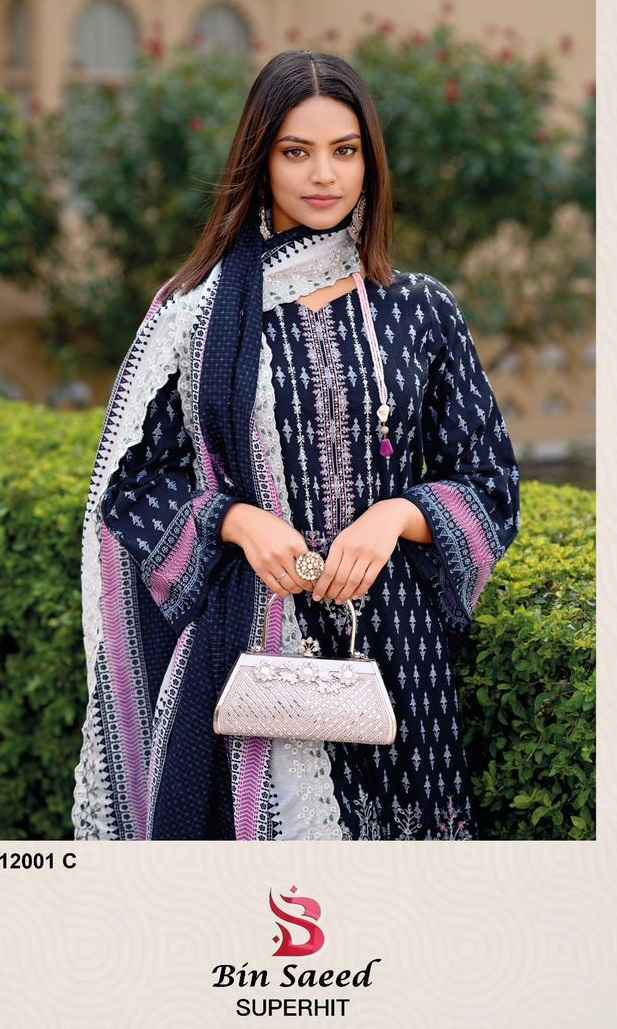 Deepsy Bin Saeed Superhit Cotton Dress Material Wholesale Price ( 4 Pcs Catalog )