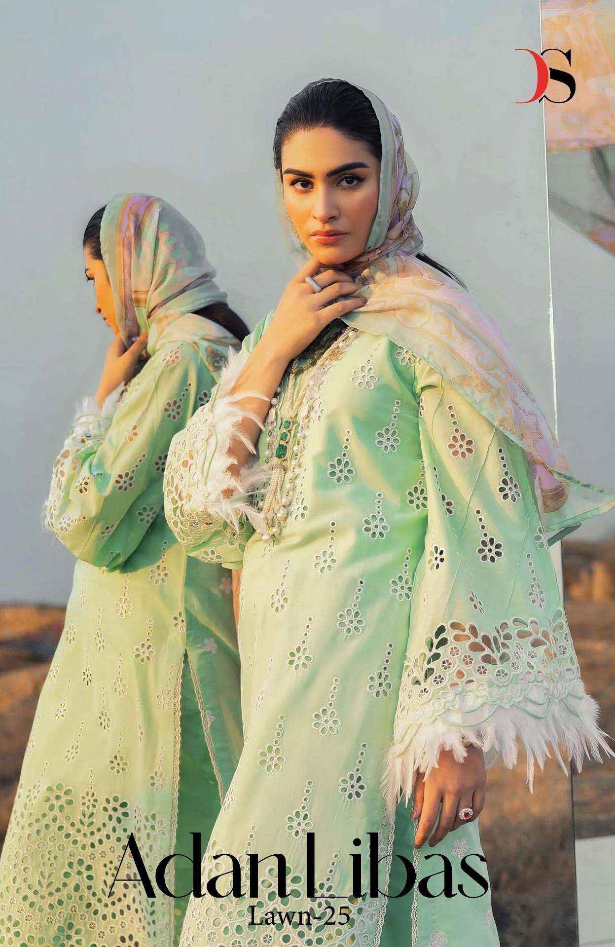 DEEPSY SUITS ADAN LIBAS LAWN 25 WHOLESALE COTTON PAKISTANI SUITS ( 6 PCS CATALOGUE )