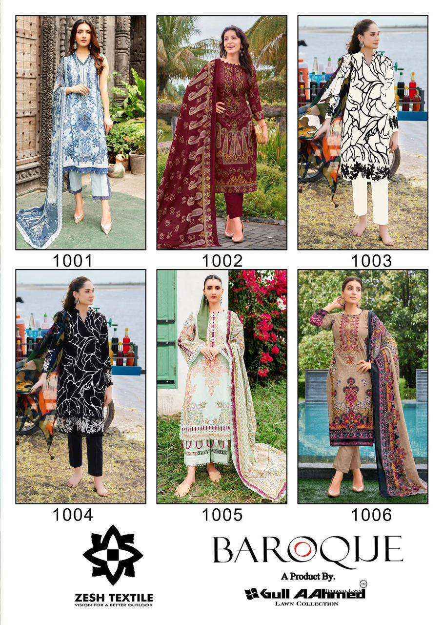 Gull Aahmed Baroque Wholesale Lawn Cotton Dress Material ( 6 pcs Catalogue )