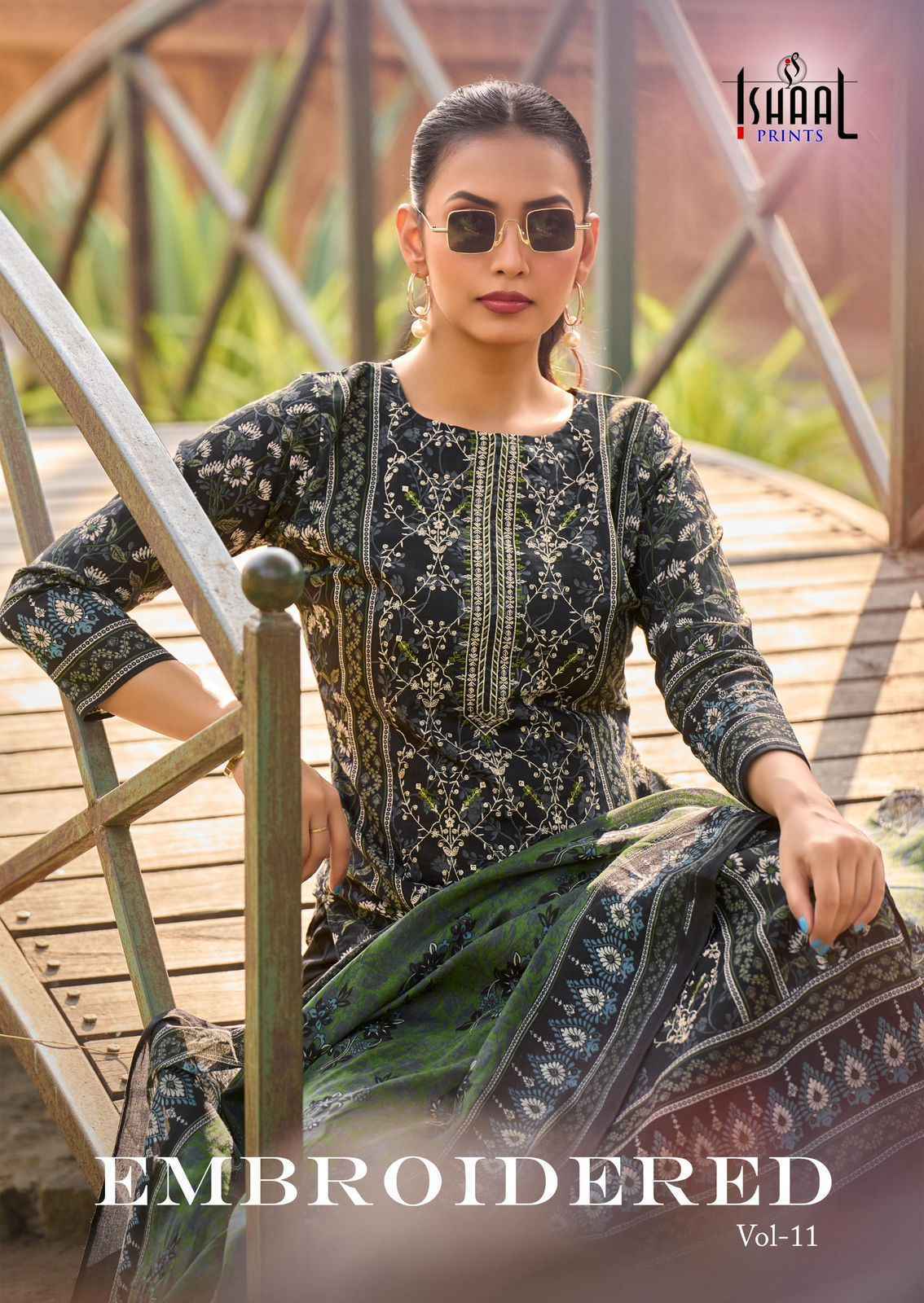 Ishaal Prints Embroidered Vol 11 Wholesale Lawn Cotton Dress Material ( 10 pcs Catalogue )