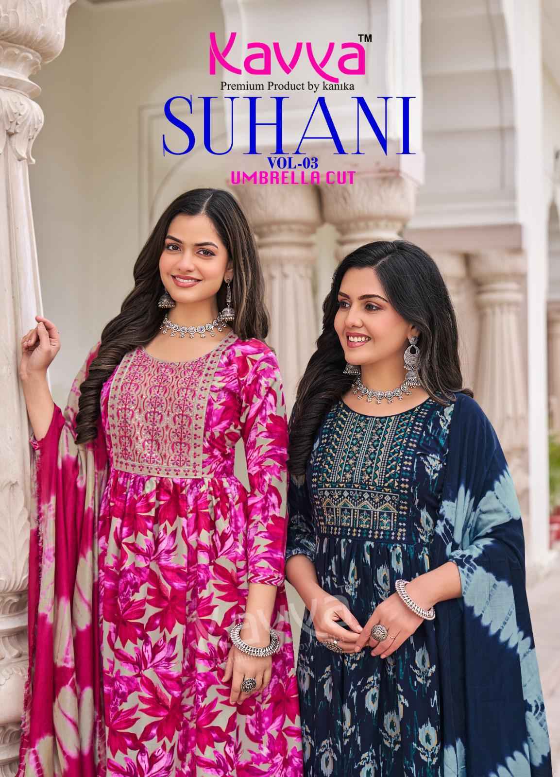 Kavya Suhani Vol 3 Wholesale Viscose Ready Made Suits (10 pcs Catalogue )