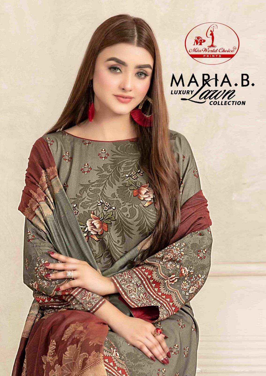 MISS WORLD CHOICE MARIA B VOL 1 WHOLESALE LAWN COTTON KARACHI SUITS ( 6 PCS CATALOG )