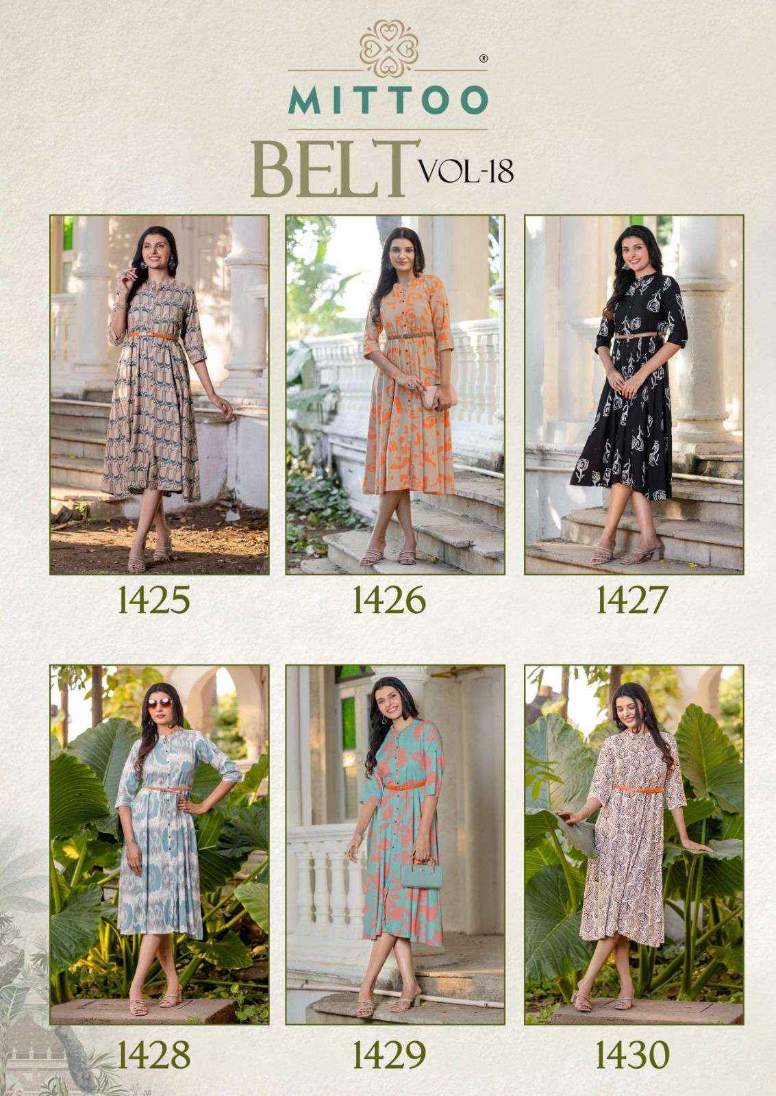 MITTOO BELT VOL 18 RAYON PRINT FANCY WESTERN STYLE LADIES GOWN ( 6 PCS CATALOGUE )