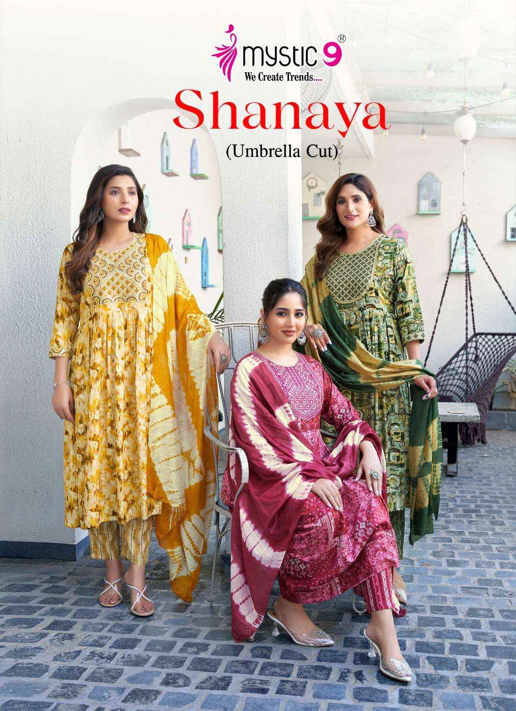 MYSTIC 9 SHANAYA VOL 7 WHOLESALE RAYON FOIL PRINT NAIRA CUT ( 8 PCS CATALOGUE )