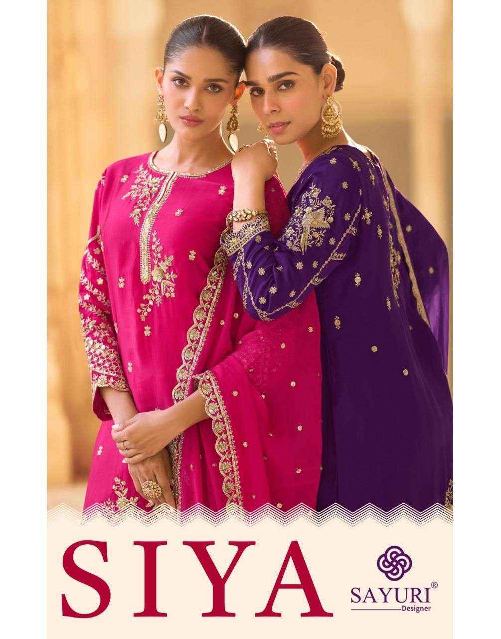 Sayuri Designer Siya Wholesale Readymade Crepe Silk Suit ( 3 pcs Catalogue )