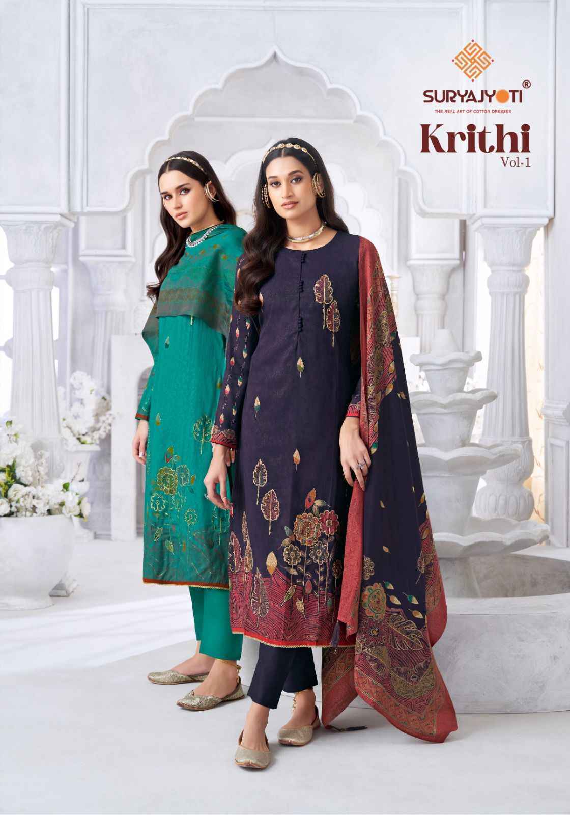 SuryaJyoti Krithi Vol 1 Wholesale - Cotton Dress Material ( 6 pcs Catalogue )