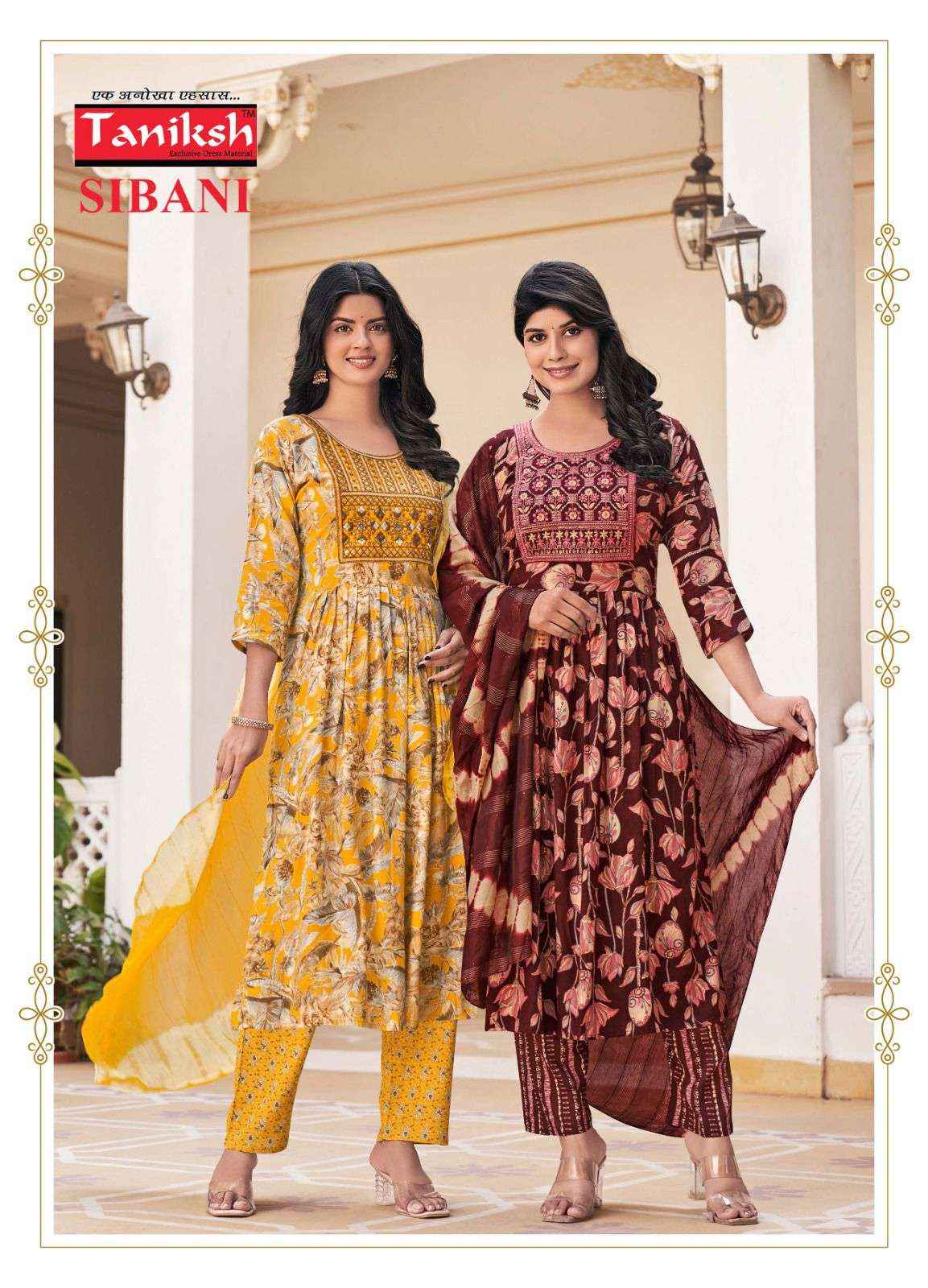 Taniksh Sibani Vol 7 Rayon Anarkali Suit Pant Dupatta Set Wholesale Price ( 8 Pcs Catalog )