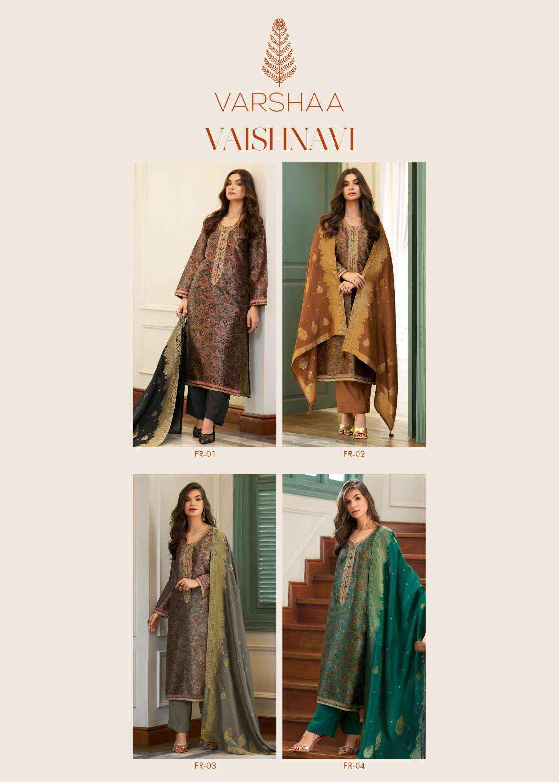 Varsha Vaishnavi Exclusive Fancy Silk Suit Latest Dress Material Wholesale Price ( 4 Pcs Catalog )