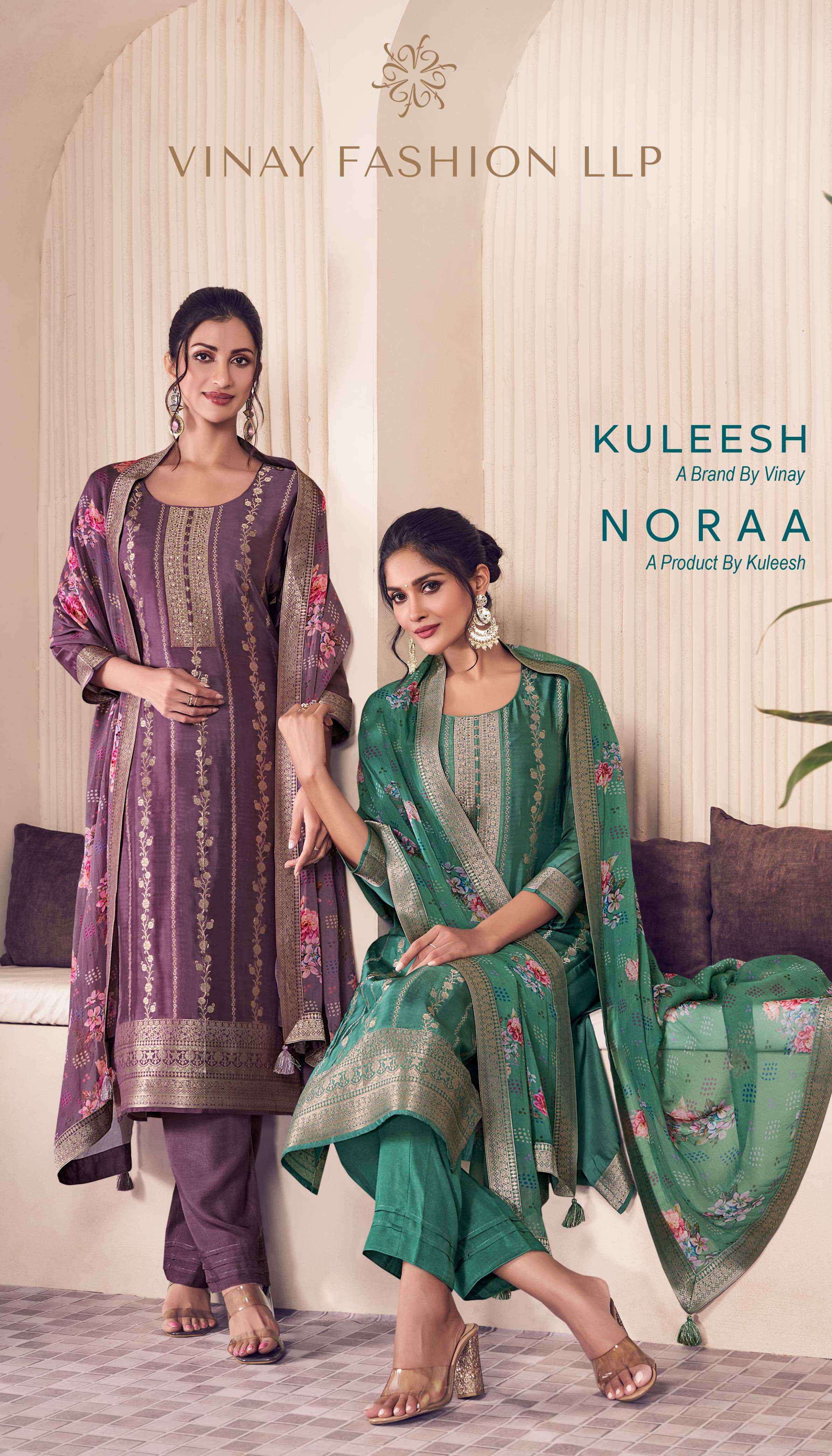 Vinay Fashion Kuleesh Noraa Wholesale Silk Jacquard Dress Material ( 4 Pcs Catalog )