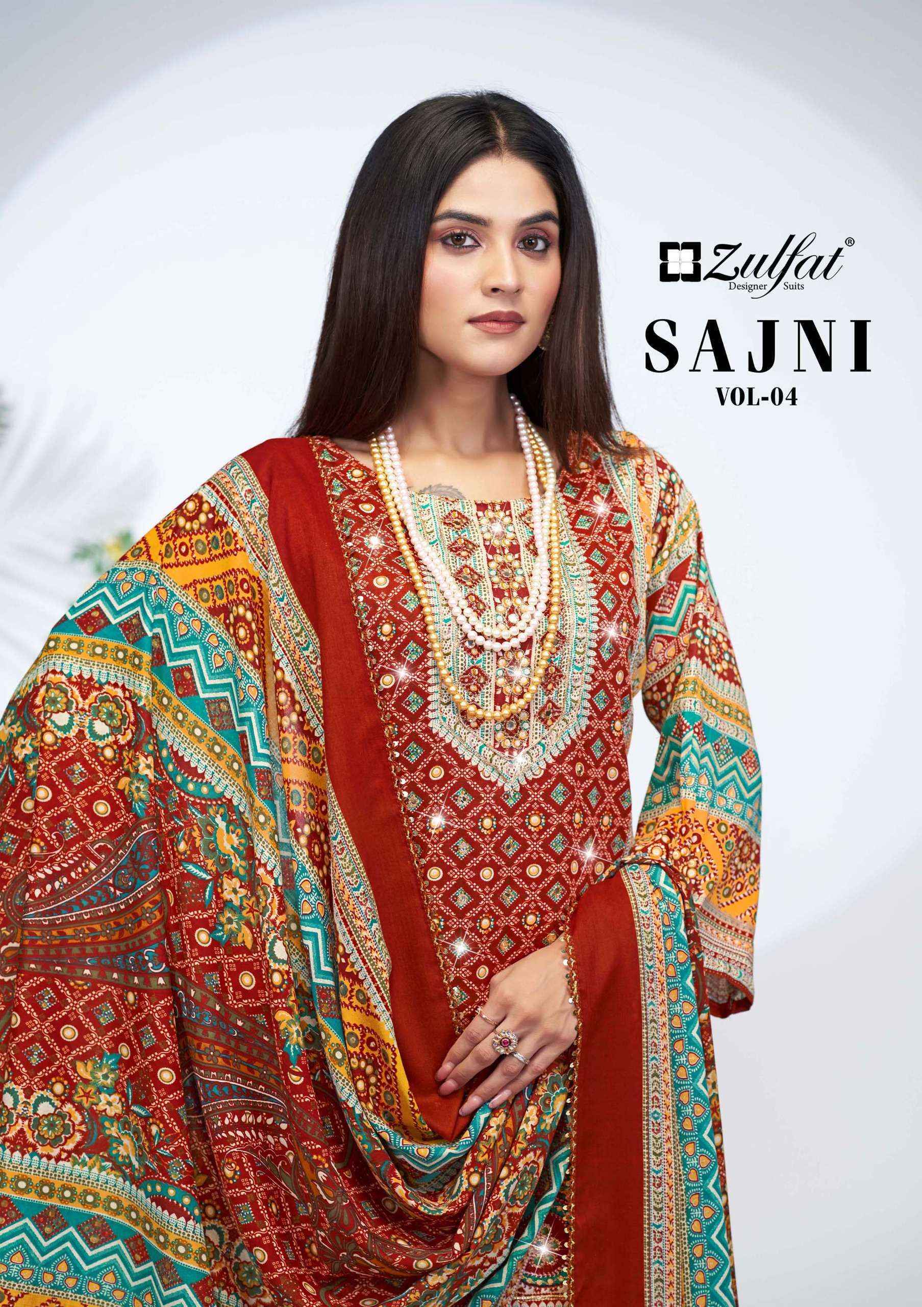 Zulfat Designer Sajni Vol 4 Wholesale Jam Cotton Dress Material ( 6 pcs Catalogue )