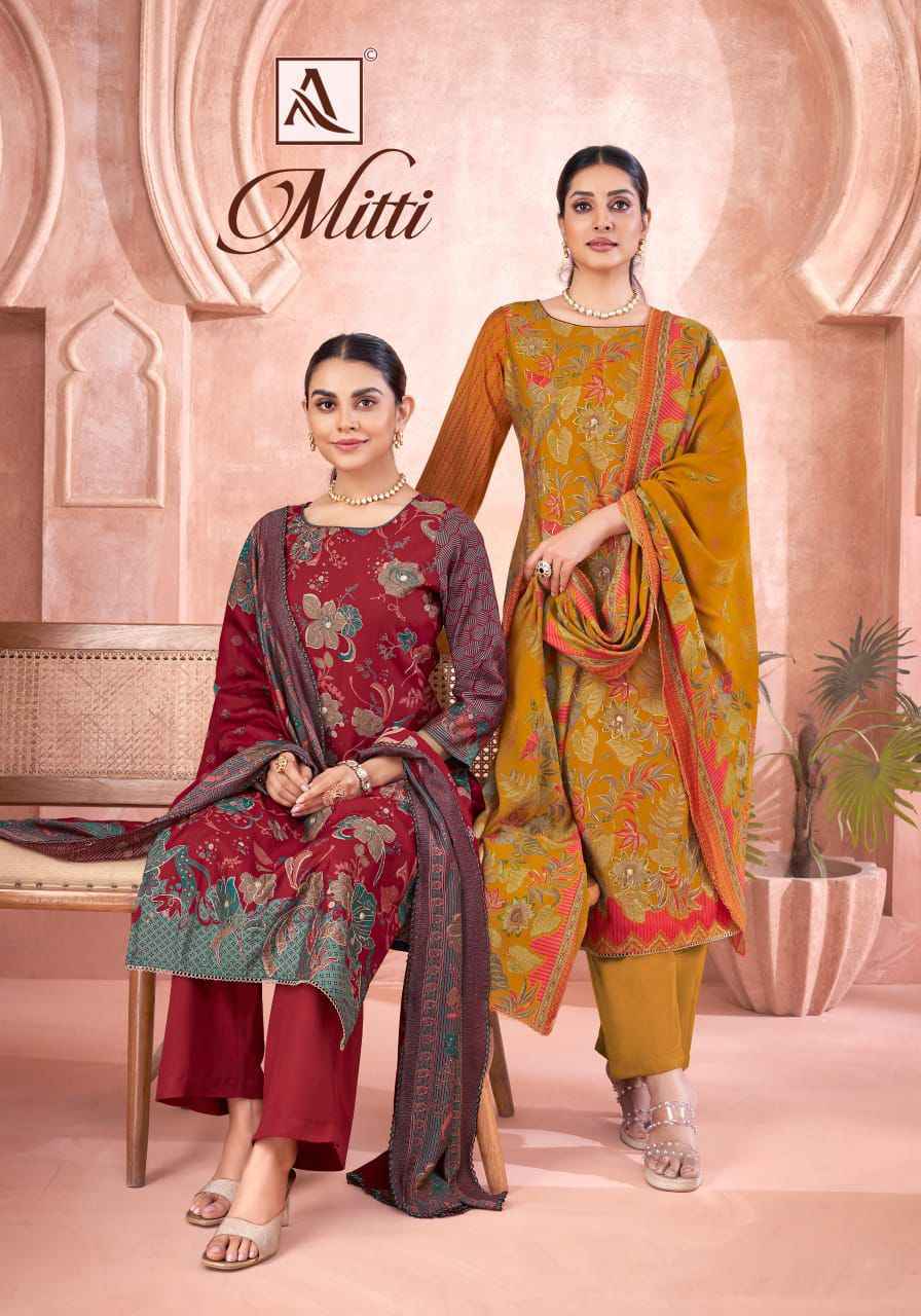 Alok Suits Mitti Mudaal Wholesale Latest Catalog Wholesale Price ( 6 pcs Catalogue )