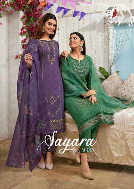 Anju Fabrics Sayara Vol 2 Shimmer Kurti Wholesale Price ( 5 Pcs Catalog )