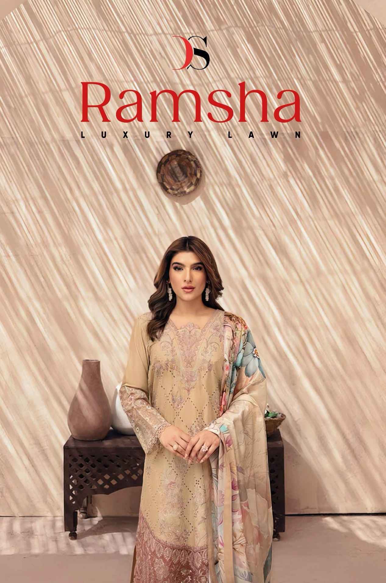 Deepsy Ramsha Luxury Lawn Cotton Dress Material Wholesale Price ( 6 Pcs Catalog )