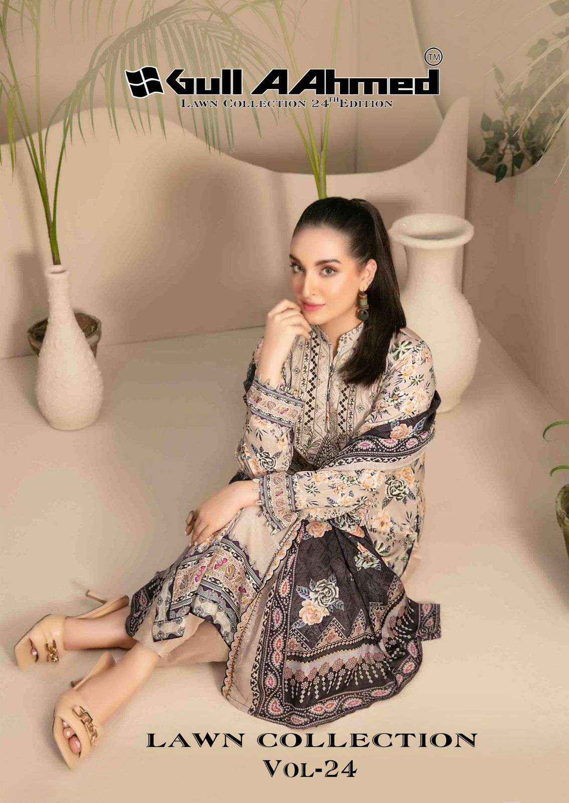 GULL AAHMED LAWN COLLECTION VOL 24 LAWN PAKISTANI SUITS ( 6 PCS CATALOG )