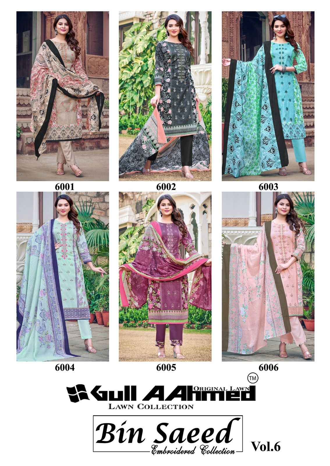 Gull Ahmed Bin Saeed Vol 6 Wholesale Pakistani Suits ( 6 Pcs Catalogue )