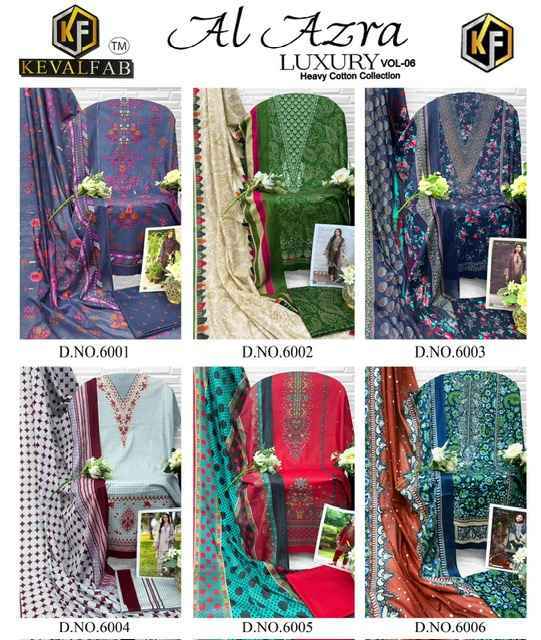 Keval Fab Al Azra Vol 6 Pakistani Salwar Kameez At Wholesale Price ( 6 pcs Catalogue )