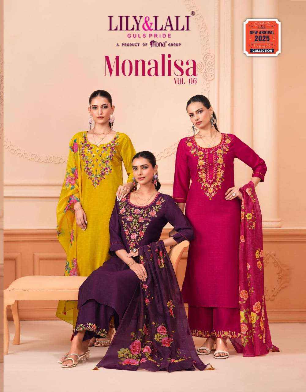 LILY AND LALI MONALISA VOL 6 VISCOSE READYMADE SUITS ( 6 PCS CATALOGUE )