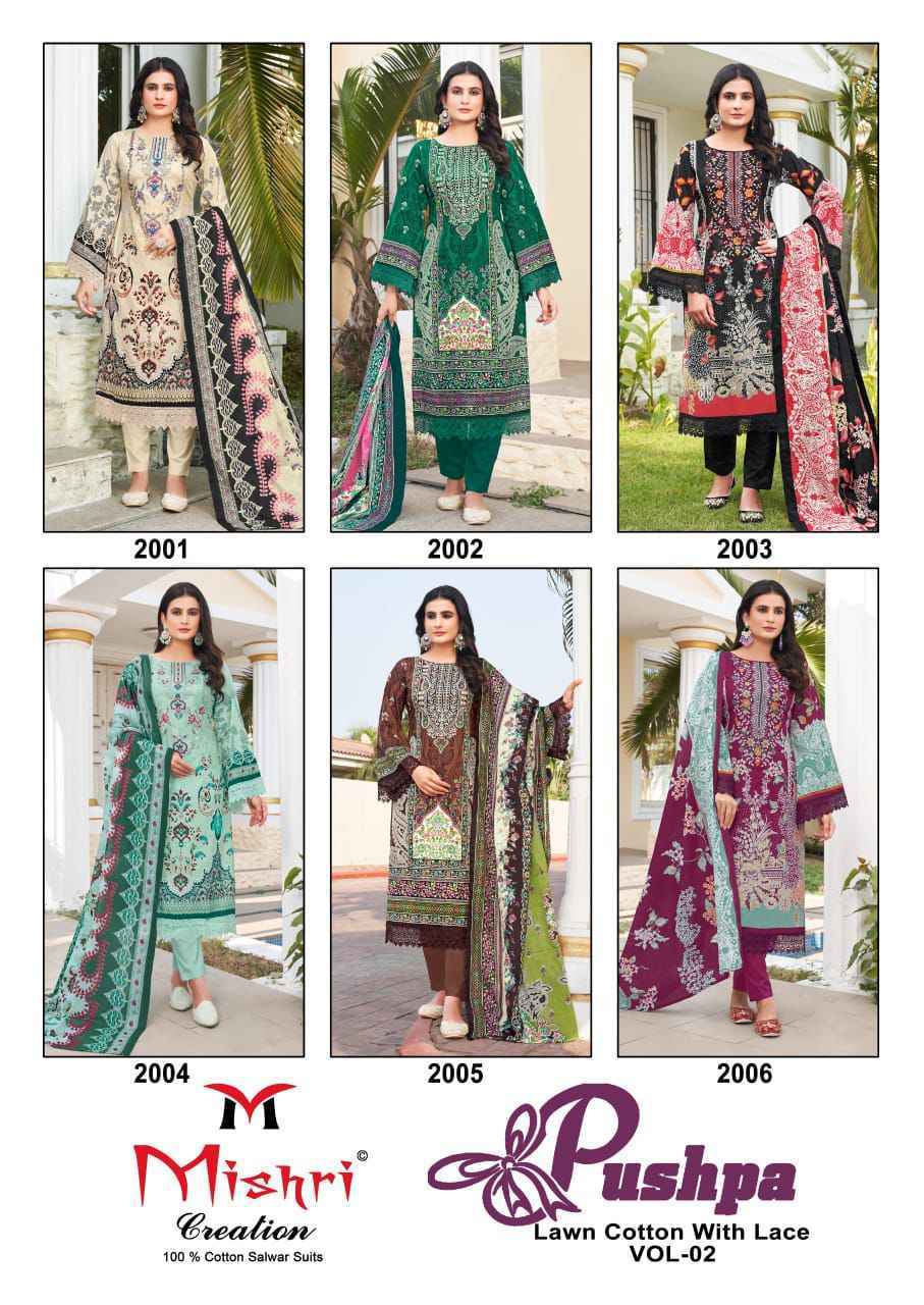 Mishri Creation Pushpa Vol 2 Cotton Dress Material Wholesale Price ( 6 Pcs Catalog )