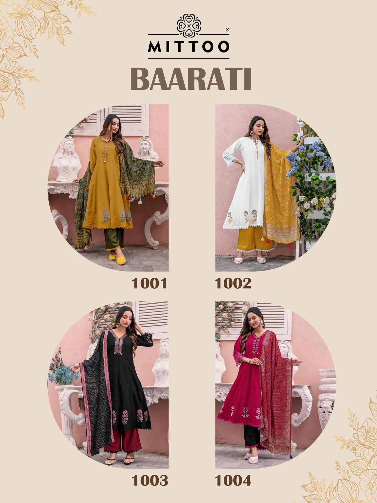 Mittoo Fashion Baarati Vichitra Designer Deadymade Suits ( 4 Pcs Catalogue )