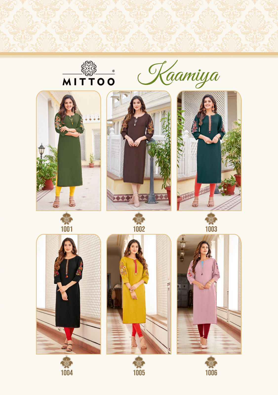 Mittoo Kaamiya Rayon Kurti Wholesale Price ( 6 Pcs Catalog )