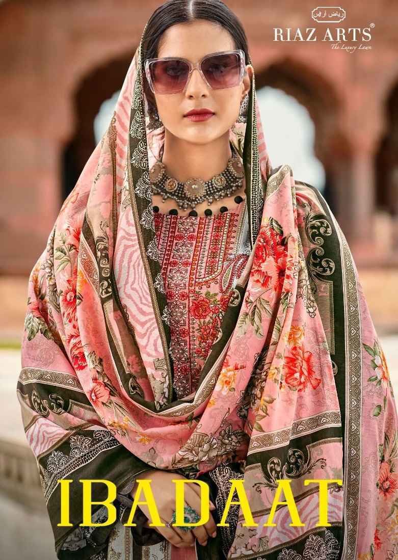 Riaz Arts Ibadaat Wholesale Karachi Lawn Pakistani Suits ( 8 pcs Catalogue )