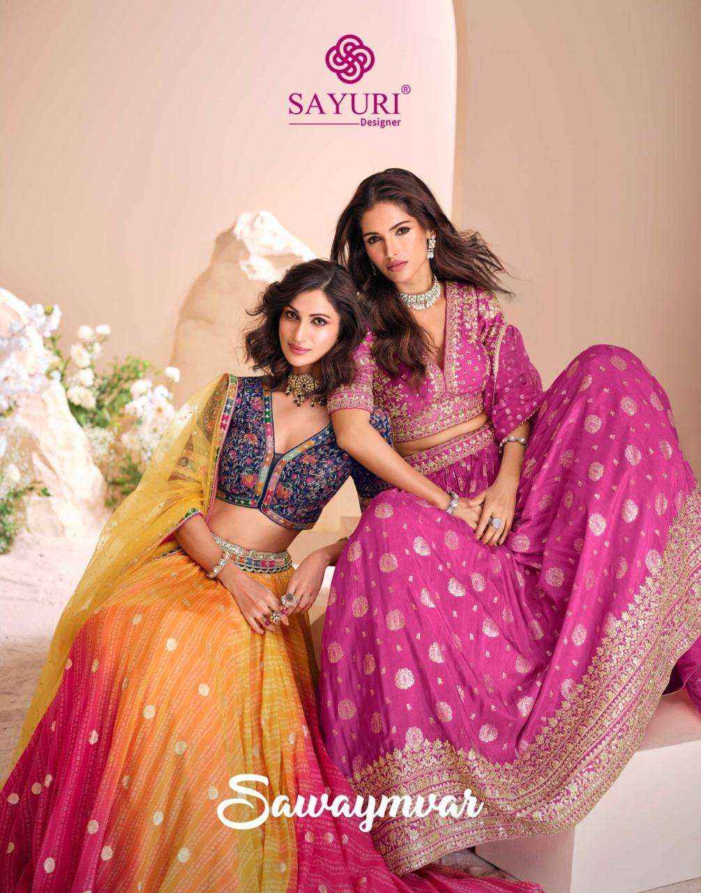 Sayuri Designer Sawaymvar Viscose Jacquard Silk Lehenga Choli ( 3 Pcs Catalogue )