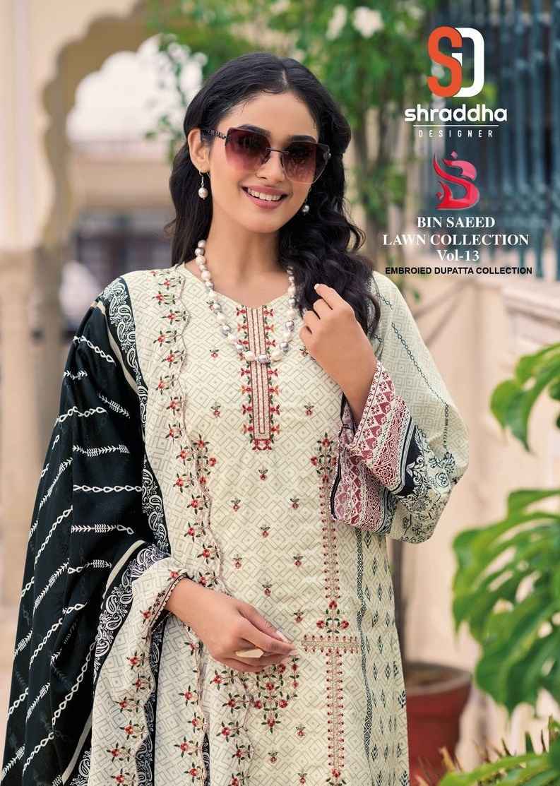 Shraddha Designer Bin Saeed Lawn Collection Vol 13 Pakistani Suits ( 8 pcs Catalogue )