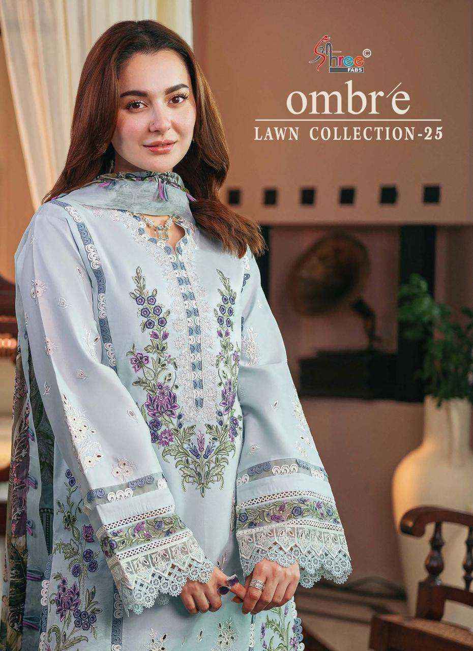 Shree Fabs Ombre Lawn Collection 25 Wholesale Cotton Dress Material ( 6 pcs Catalogue )