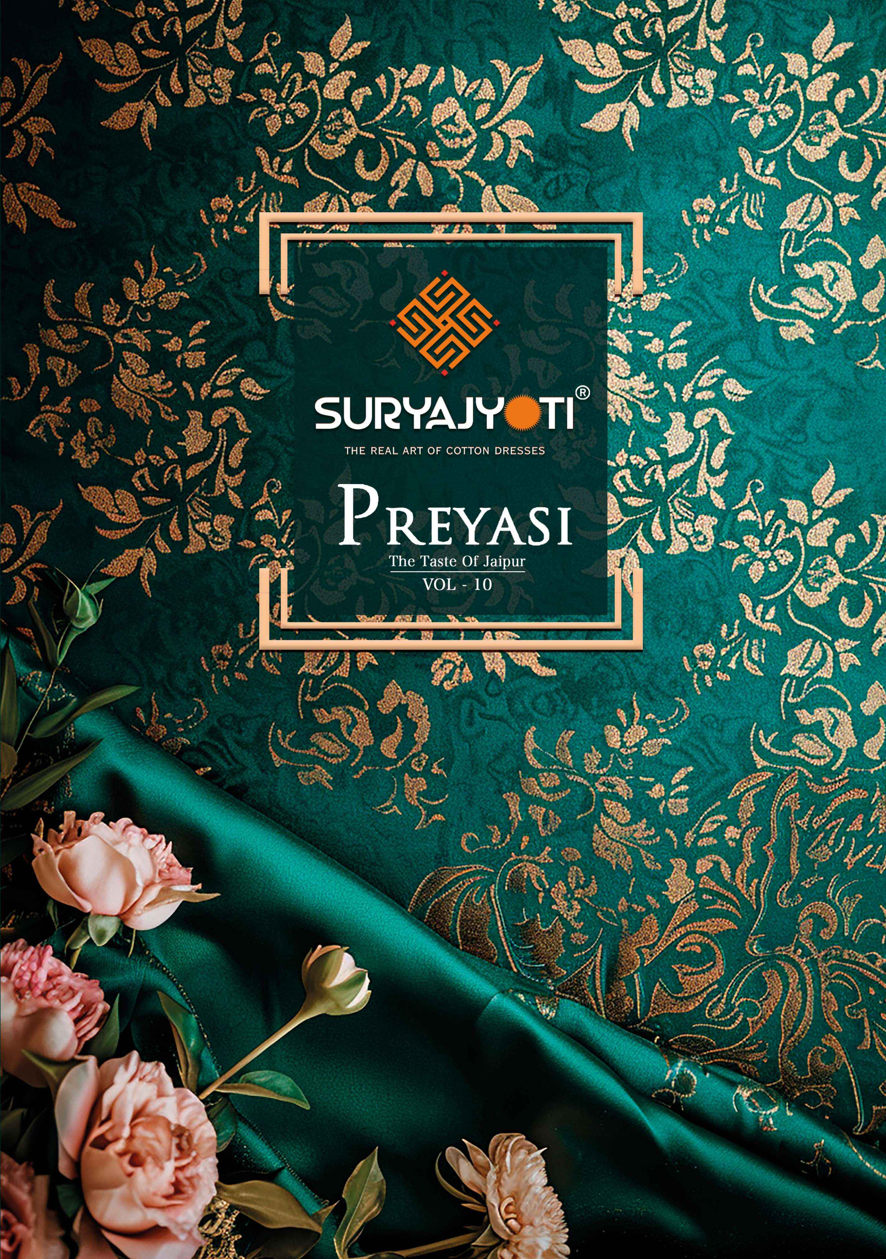 SURYAJYOTI PREYASI VOL 10 STITCHED DRESS WHOLESALE PRICE ( 10 PCS CATALOG )