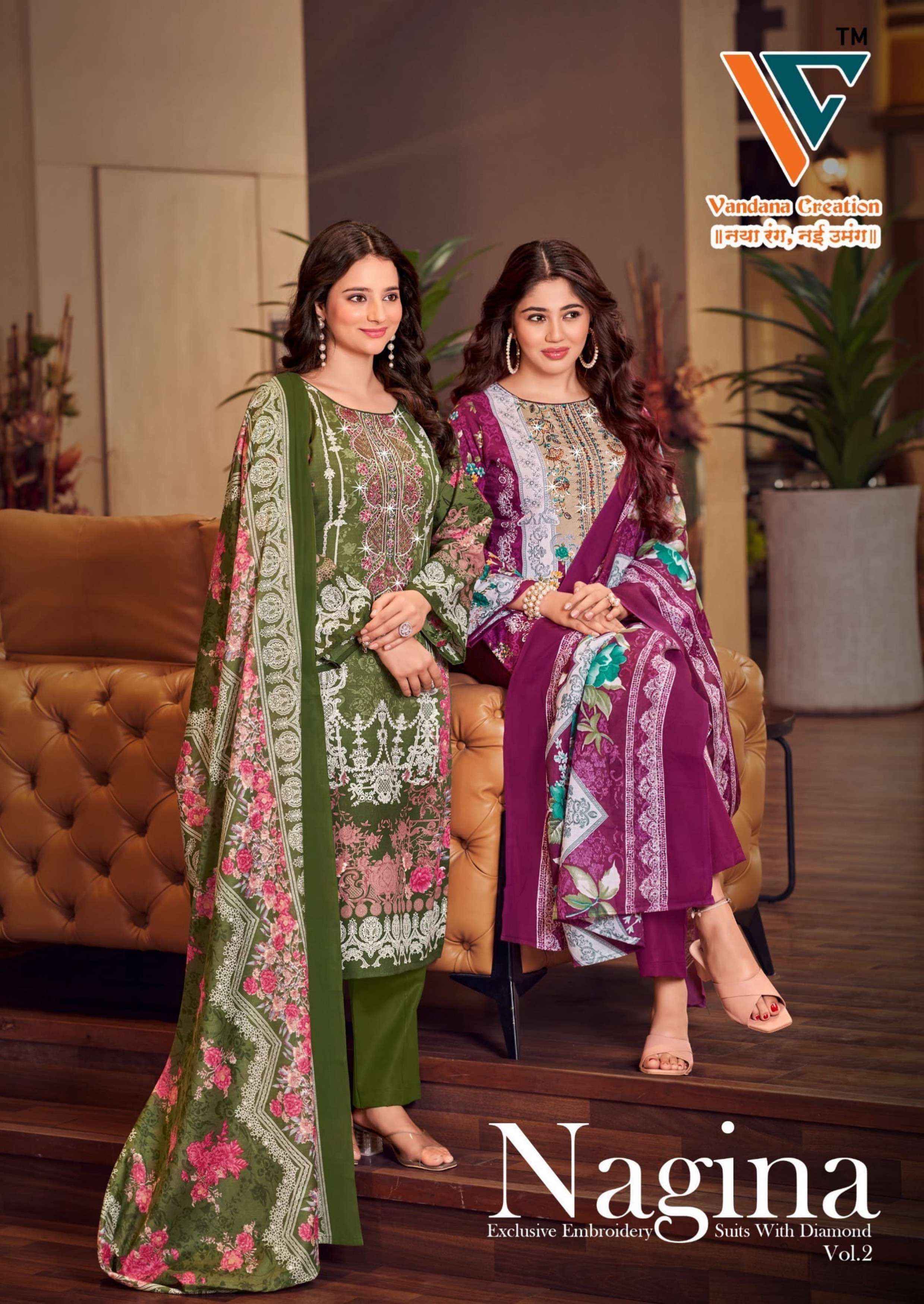 VANDANA‎‎ CREATION NAGINA‎ VOL 2 WHOLESALE PAKISTANI SUITS ( 8 PCS CATALOGUE )